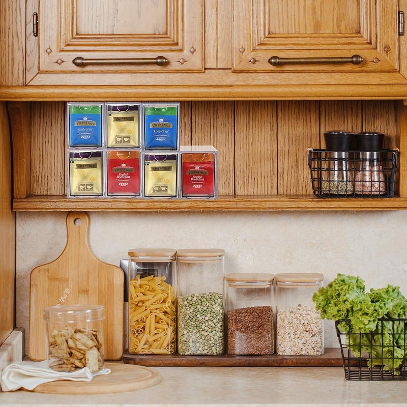ELLDOO 3 Drawers Tea Bag Organizer, Clear Acrylic Stackable Tea Bag Storage Holder for Kitchen Pantry, Coffee Pod Snack Storage for Countertop Cabinet - Image 5
